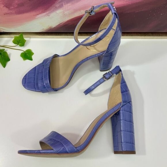 Sam Edelman Yaro Block Heel Ankle Strap Sandals in Dusty Violet Size 8 - Picture 8 of 11